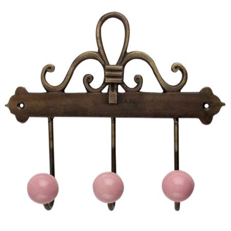 Solid Pink Ceramic Iron Hooks